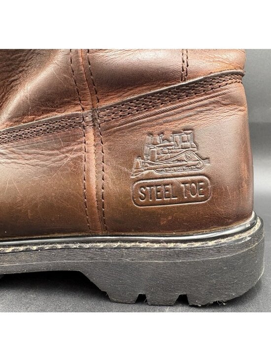 CAT Caterpillar Boots Men\'s Steel Toe Pull On Work Boots Mens 11.5 Brown GUC